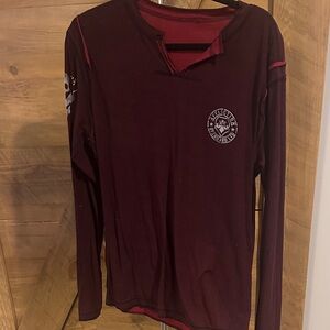 Affliction Maroon Long Sleeve Tee